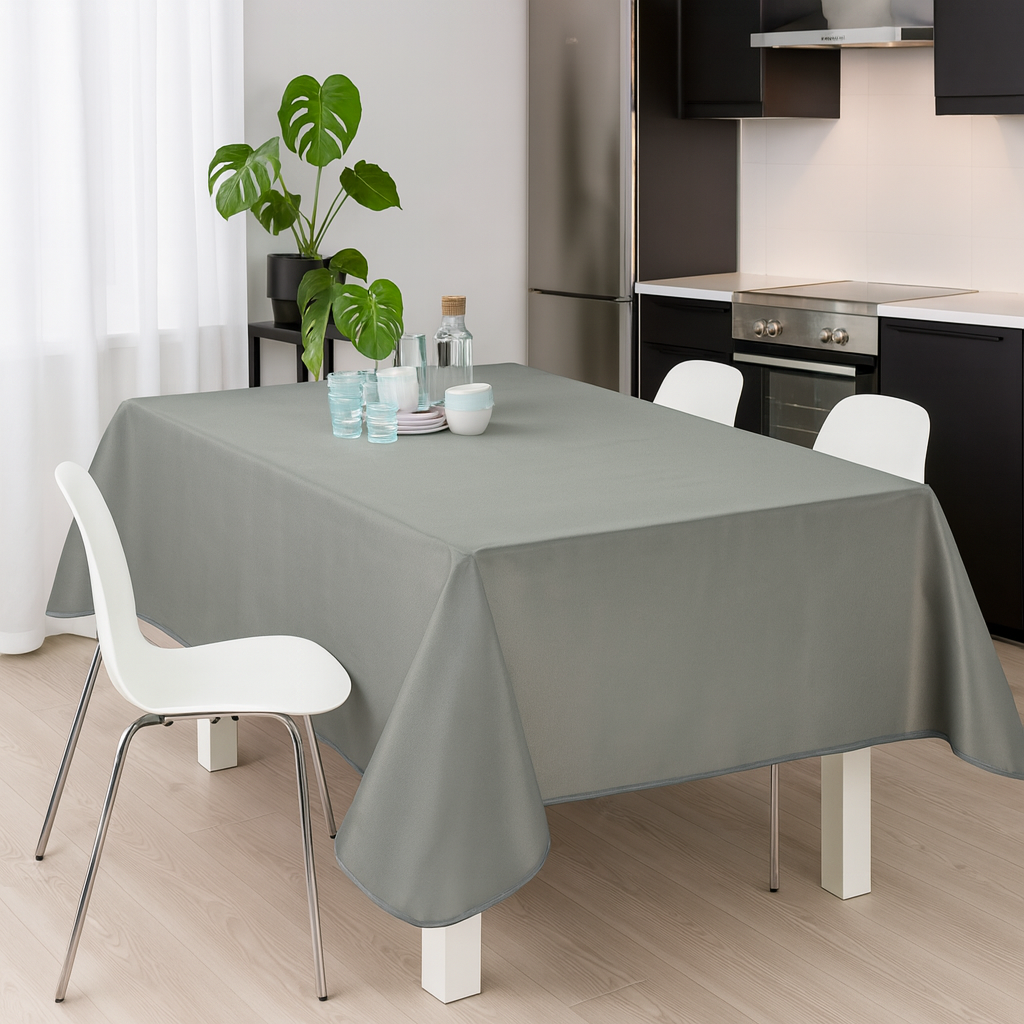 Τραπεζομάντηλο αλέκιαστο μονόχρωμο grey 100%pol. Grey