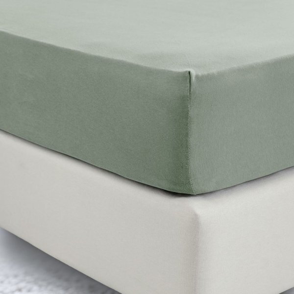 Σεντόνι με λάστιχο Jersey 100x200+40 Cool Khaki