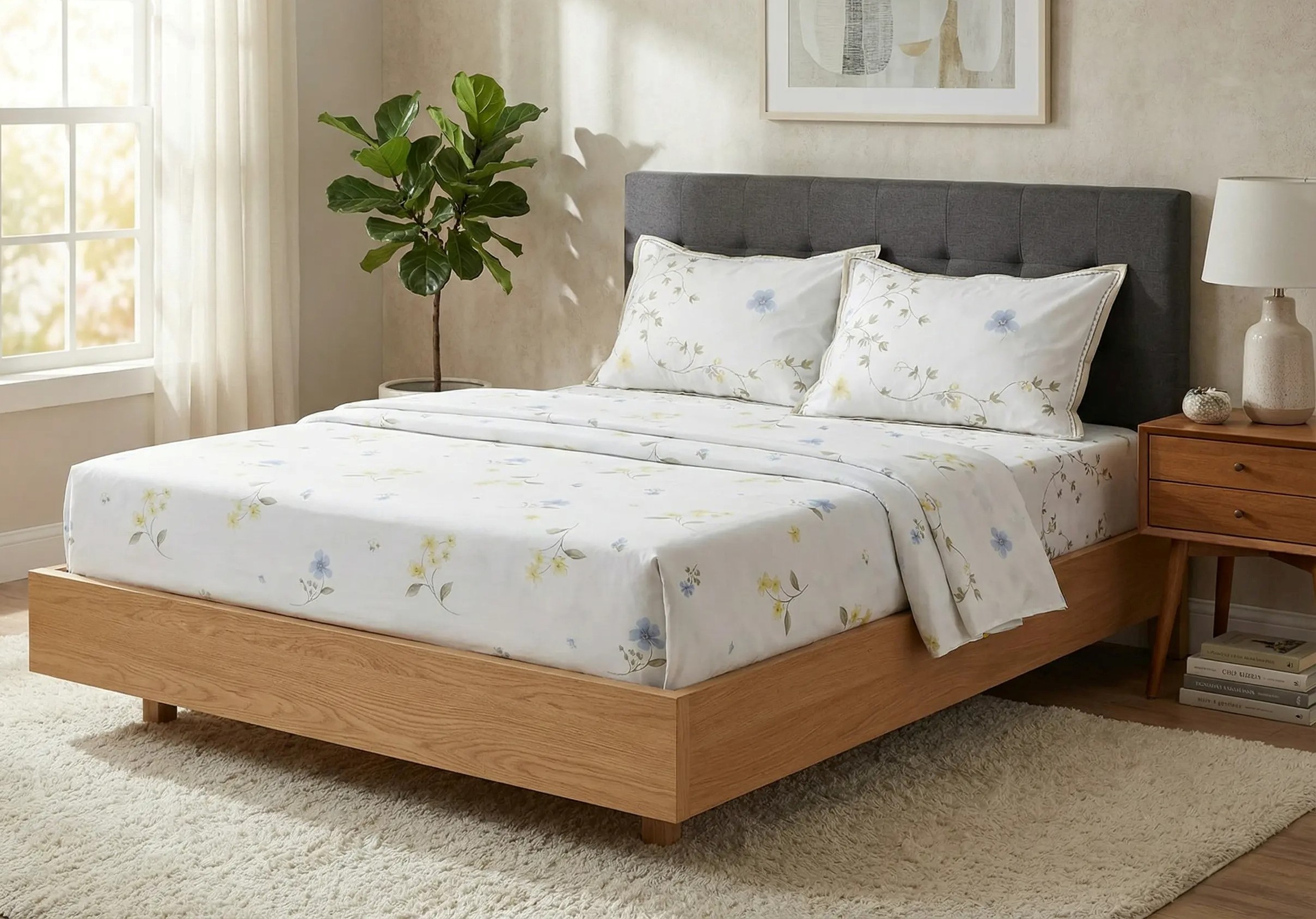 Σεντόνια Σετ Μονά 160x270 Sweet Sleep Limneos Φλορις Μπεζ 7100