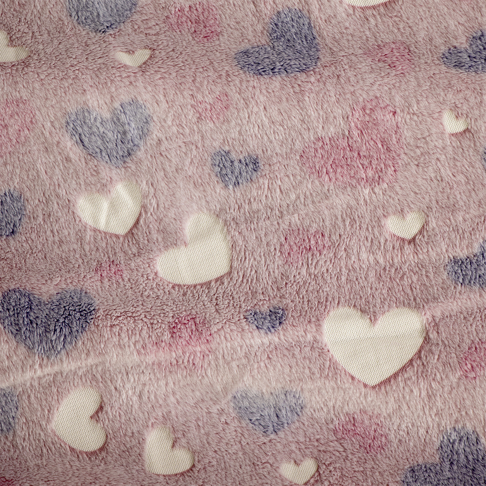 LINO ΚΟΥΒΕΡΤΑ FLEECE SHERPA ΦΩΣΦΟΡΙΖΕ HERZ PINK 160X220