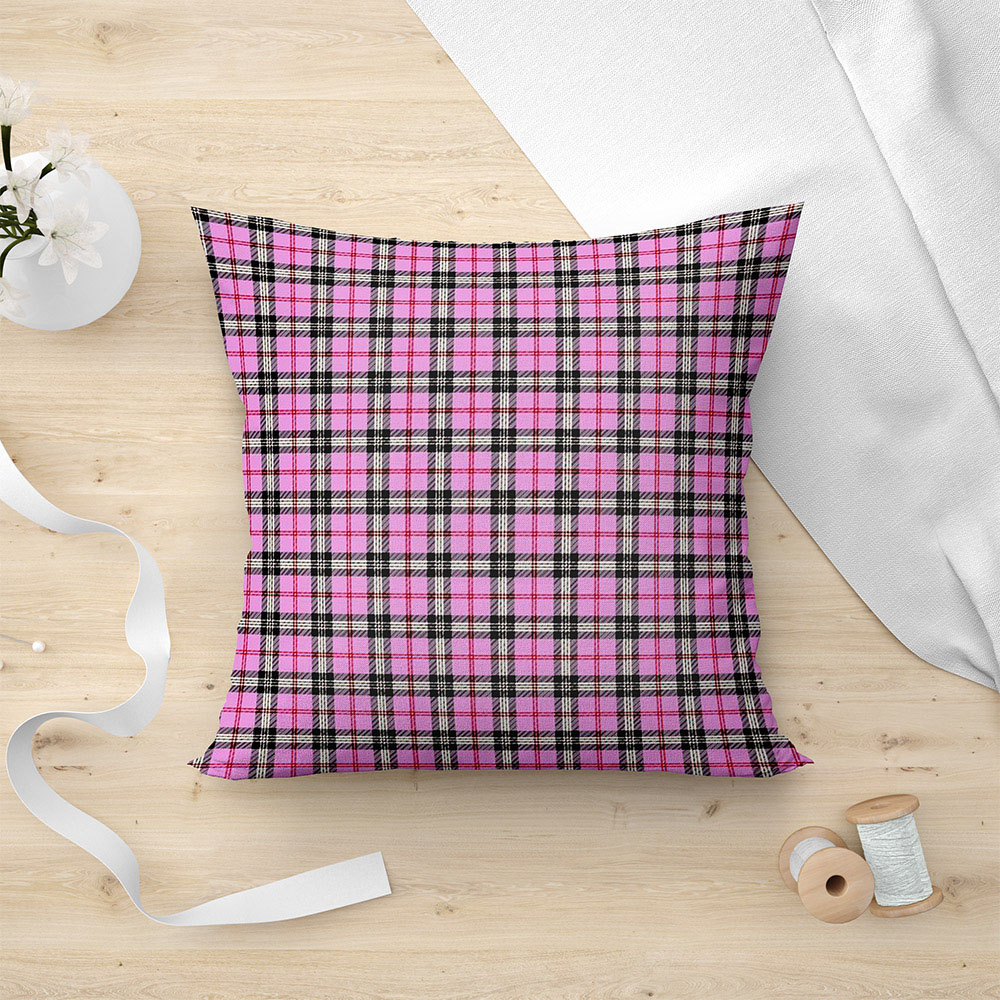 Μαξιλαροθήκη Διακοσμητική 45x45 Lino Tartan 301 Pink