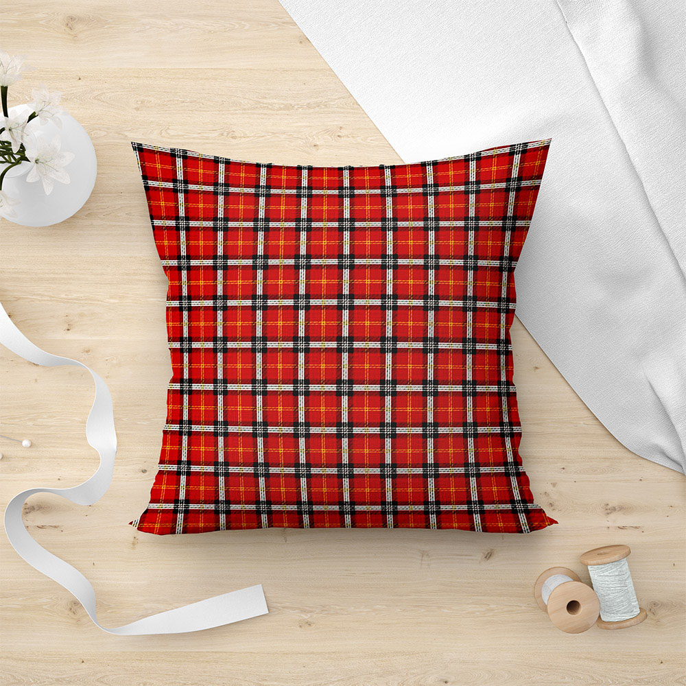 Μαξιλαροθήκη Διακοσμητική 45x45 Lino Tartan 401 Red