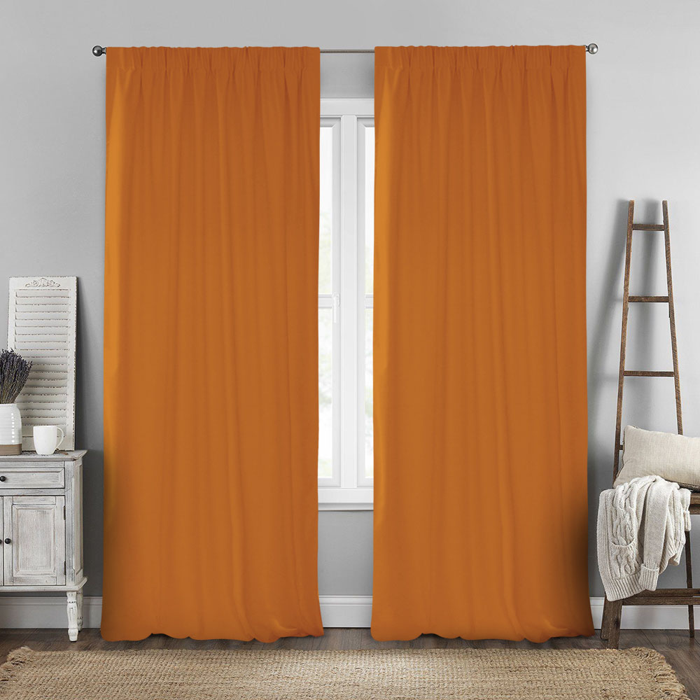 Κουρτίνα Με Τρέσα 140x280 Lino Renas 106 Orange