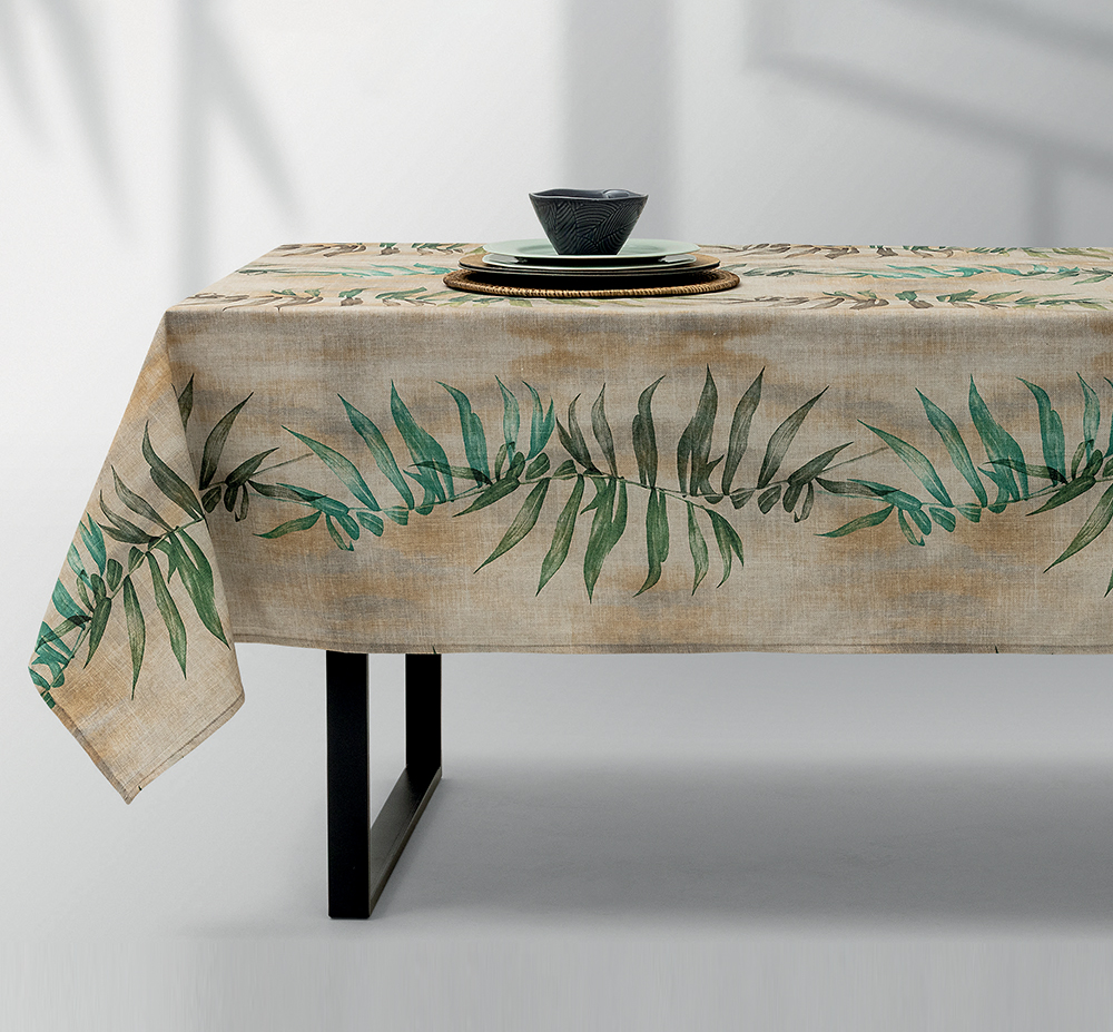 LINO Καρέ Foresta 80x80 Εκρού-Πράσινο