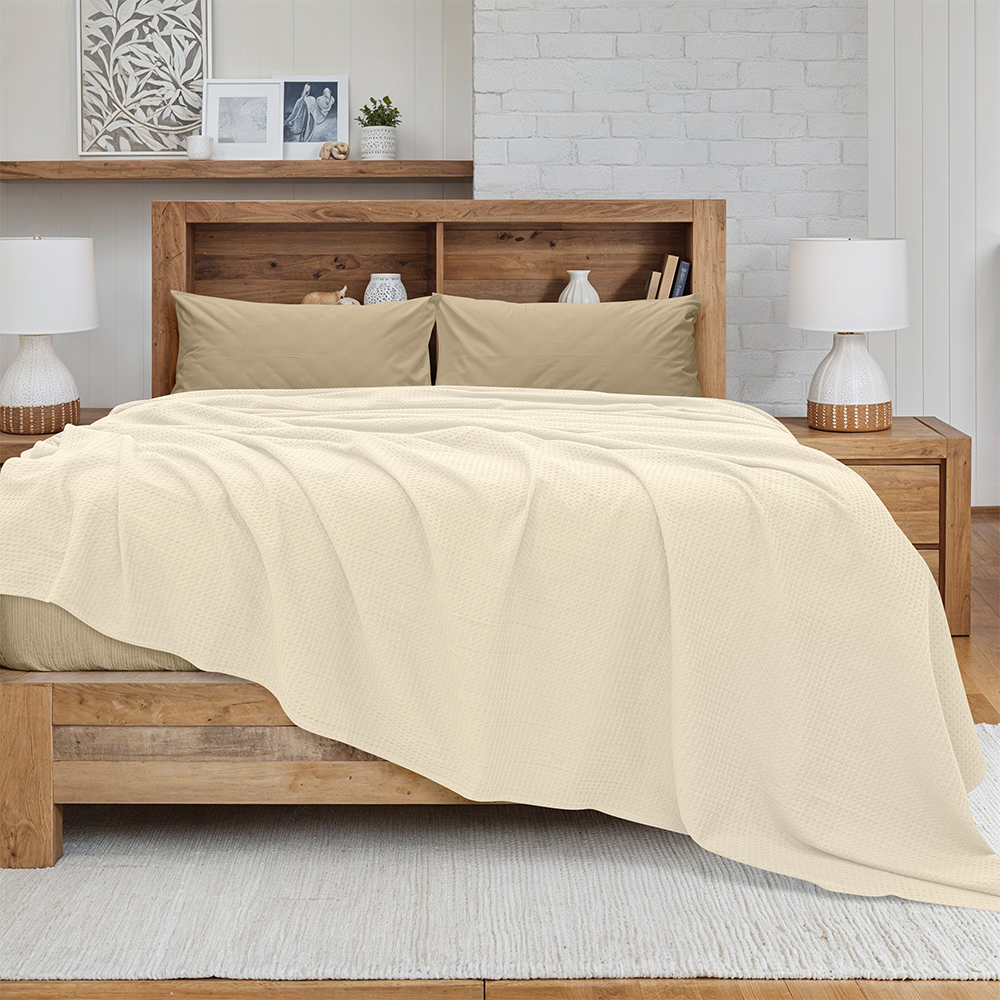 LINO Κουβέρτα King Size (240x260) Πικέ Cocoon Εκρού