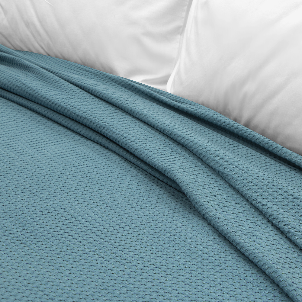 LINO Κουβέρτα King Size (240x260) Πικέ Cocoon Πετρόλ