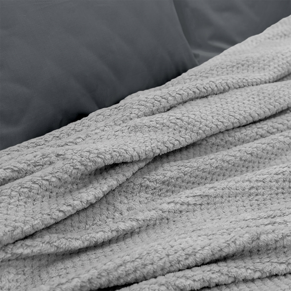 LINO Κουβέρτα Υπέρδιπλη (220x240) Fleece Napnest Ανοιχτό Γκρι