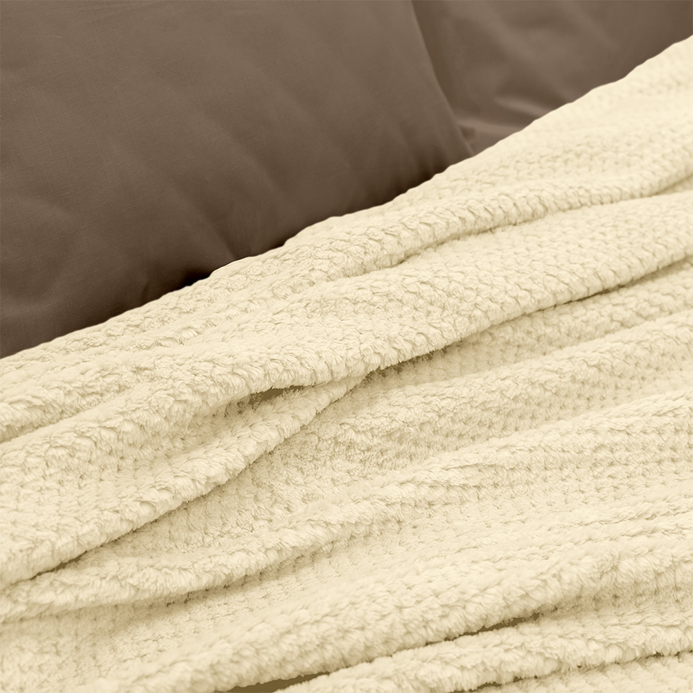 LINO Κουβέρτα Υπέρδιπλη (220x240) Fleece Napnest Εκρού