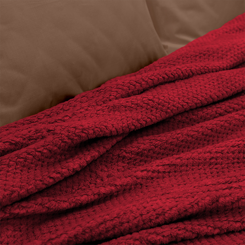 LINO Κουβέρτα Υπέρδιπλή (220x240) Fleece Napnest Μπορντώ