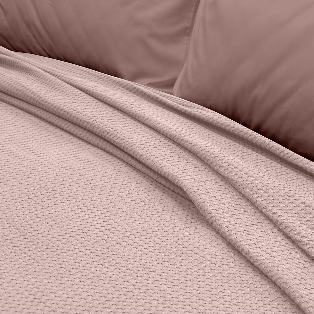 LINO Κουβέρτα Υπέρδιπλη (220x240) Πικέ Cocoon Ροζ