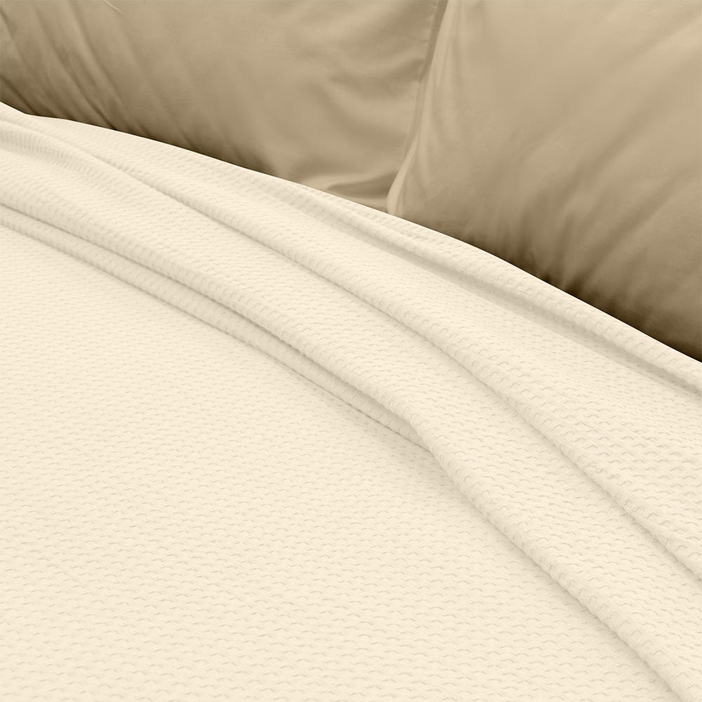 LINO Κουβέρτα Ημίδιπλη (170x240) Πικέ Cocoon Εκρού