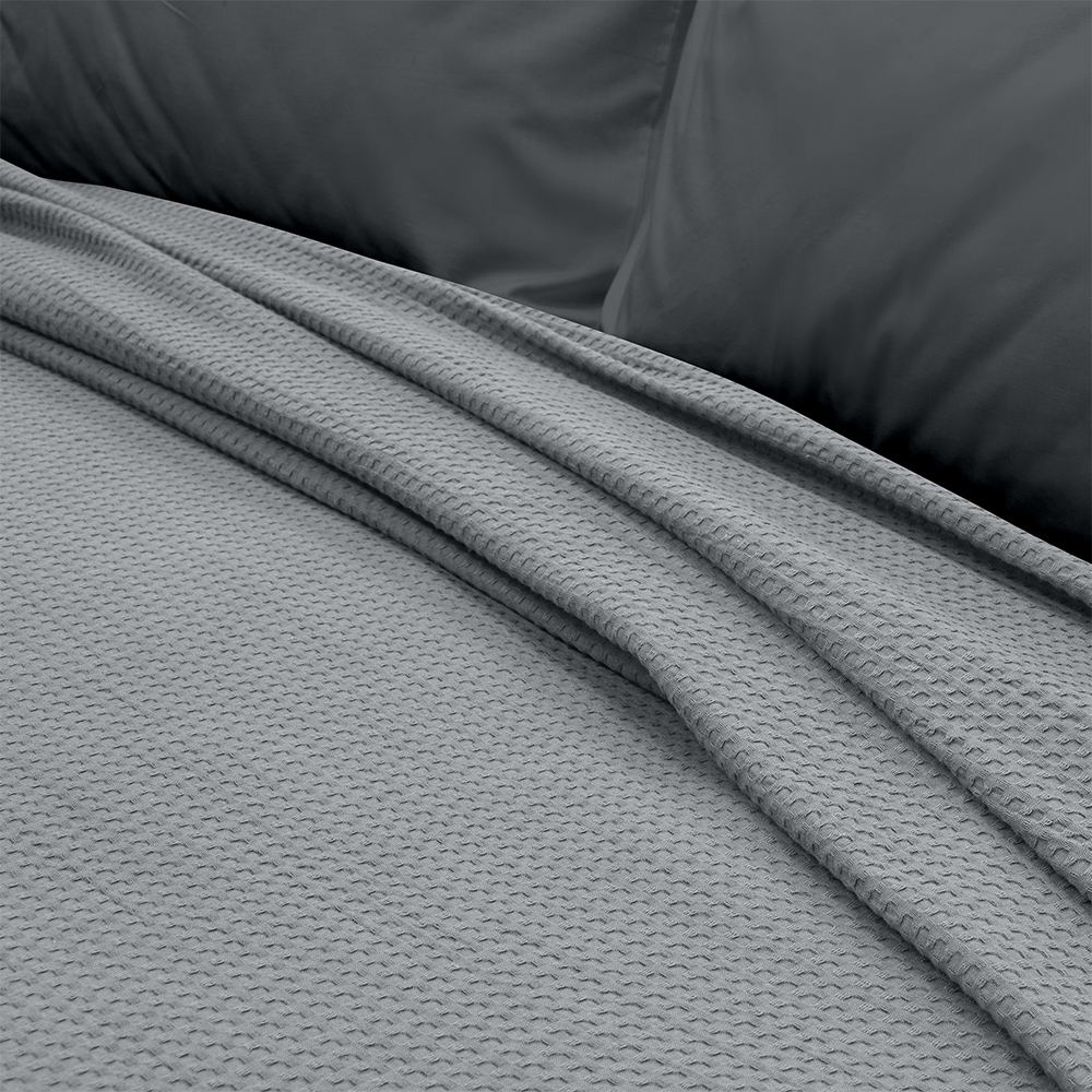 LINO Κουβέρτα Ημίδιπλη (170x240) Πικέ Cocoon Γκρι