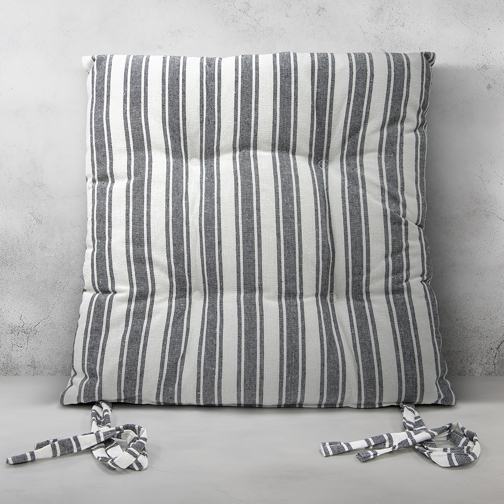 LINO Μαξιλάρι Καρέκλας Nubbie 40x40+5 Σκούρο Γκρι