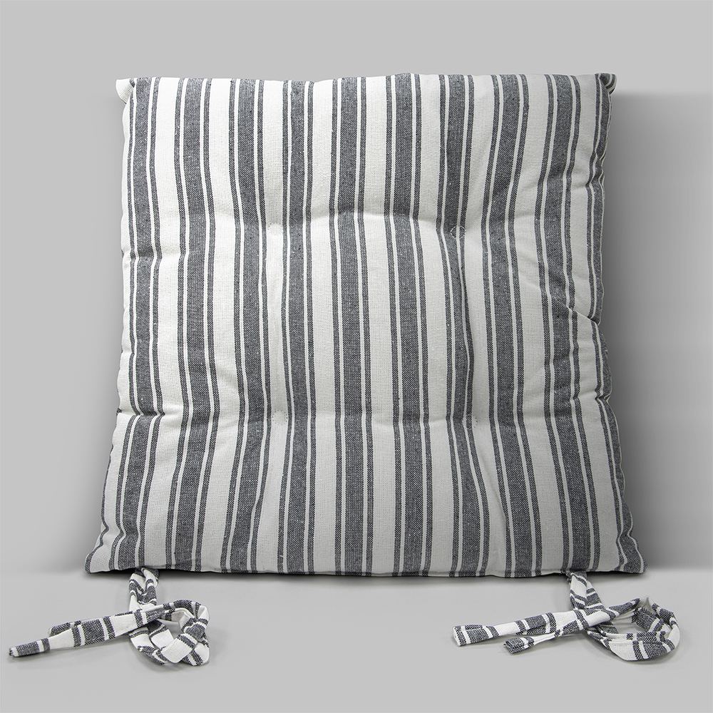 LINO Μαξιλάρι Καρέκλας Nubbie 40x40+5 Σκούρο Γκρι