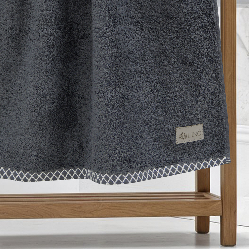 LINO Πετσέτα Προσώπου (50x90) Marley Ανθρακί