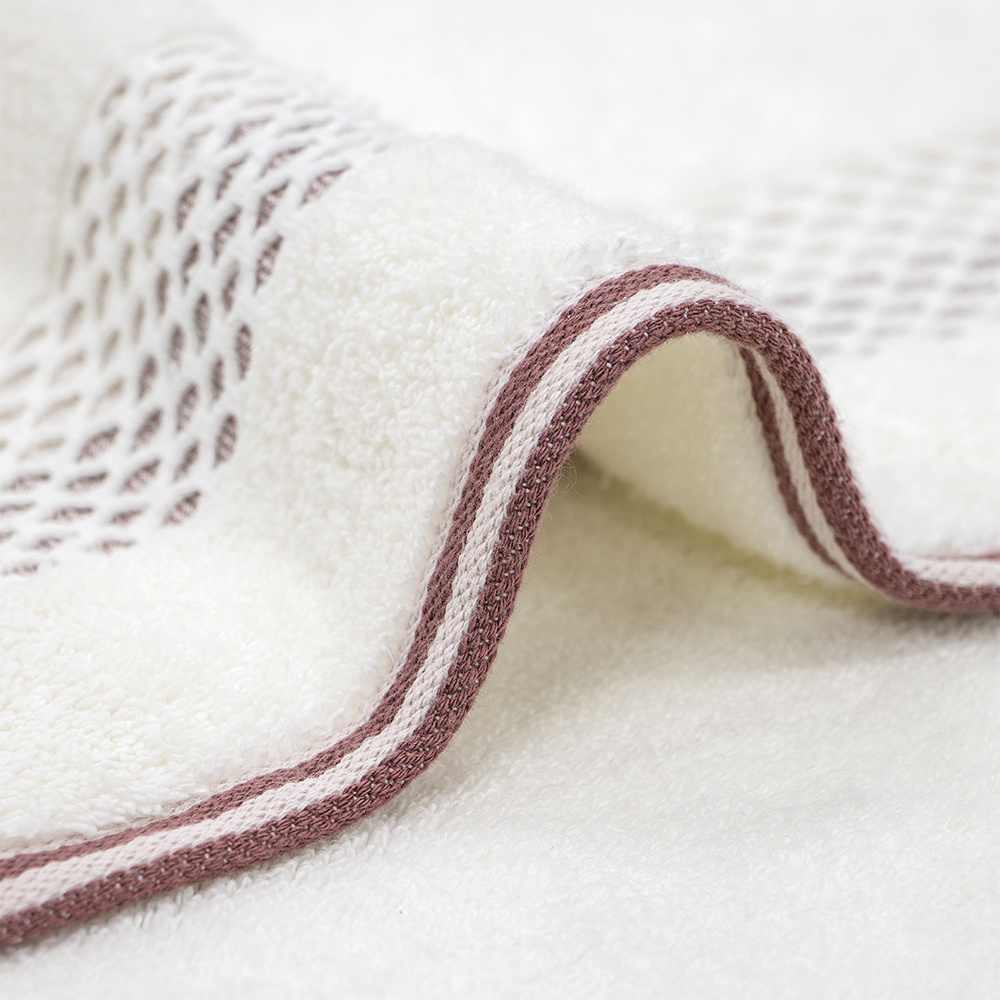 LINO Πετσέτα Προσώπου (50x90) Igalo Λευκό/Ροζ