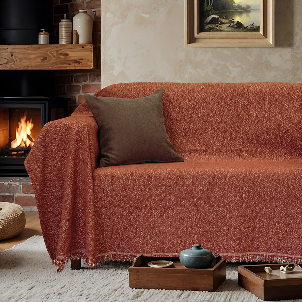 LINO Ριχτάρι Πολυθρόνας (180x180) Boxi Κεραμιδί