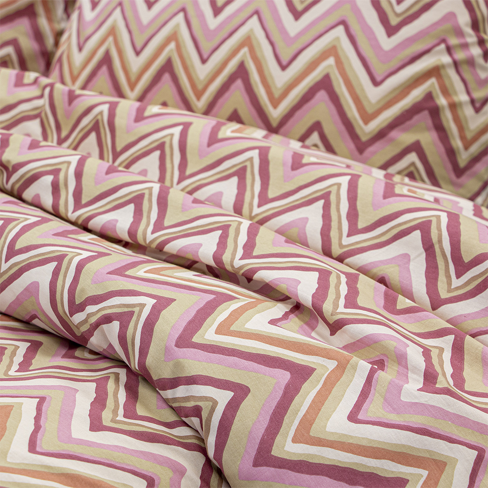 LINO Σετ Παπλωματοθήκη Μονή (165x245) Flots Ροζ