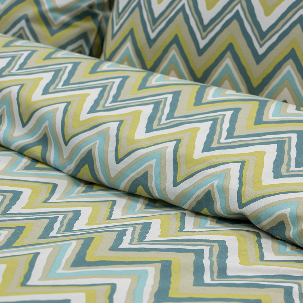 LINO Σετ Παπλωματοθήκη Υπέρδιπλη (225x245) Flots Πετρόλ