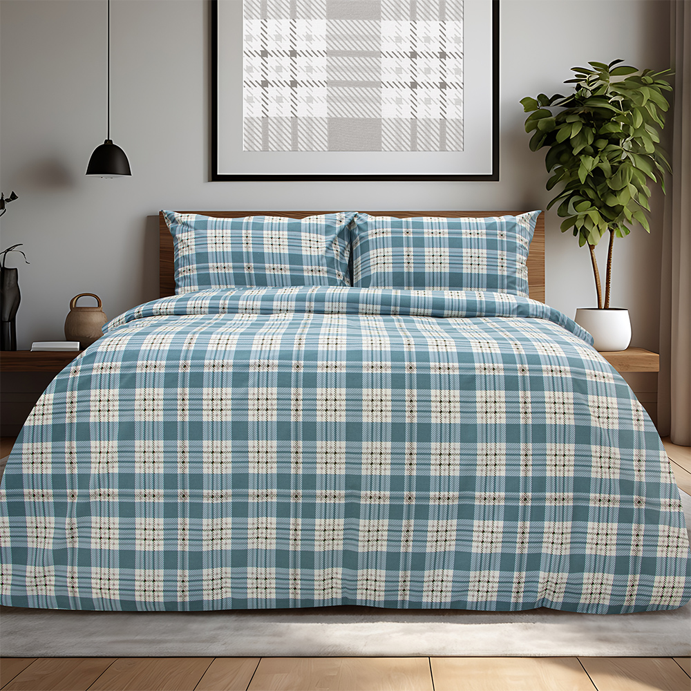 LINO Σετ Παπλωματοθήκη Υπέρδιπλη (225x245) Panier Μπλε