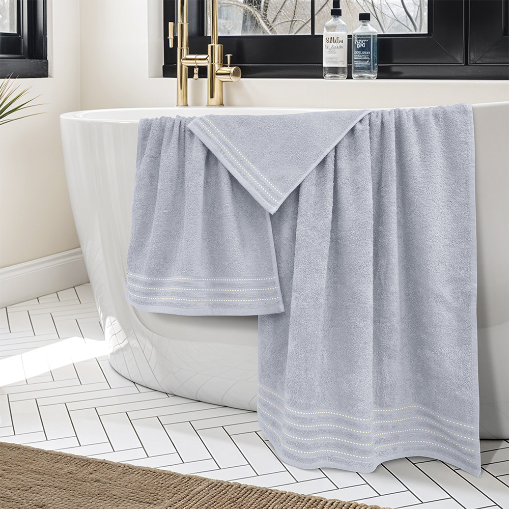 LINO Σετ πετσέτες 3τμχ (30x50,50x90,70x140) Veluva Ανοιχτό Γκρι