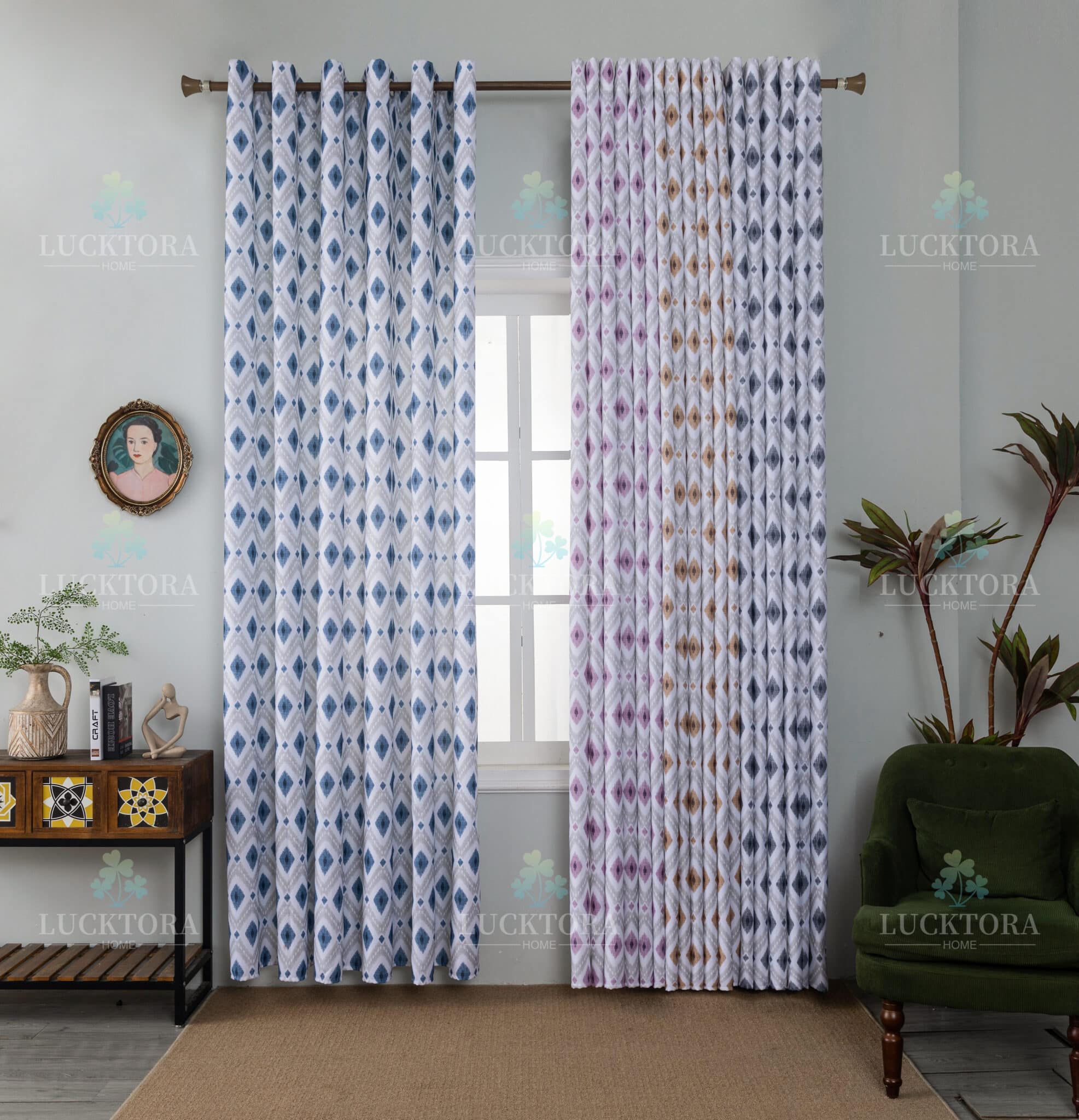 Κουρτίνα Έτοιμη Ραμμένη Με Κρίκους 270x280 Lucktora 6002-3 Dark Grey