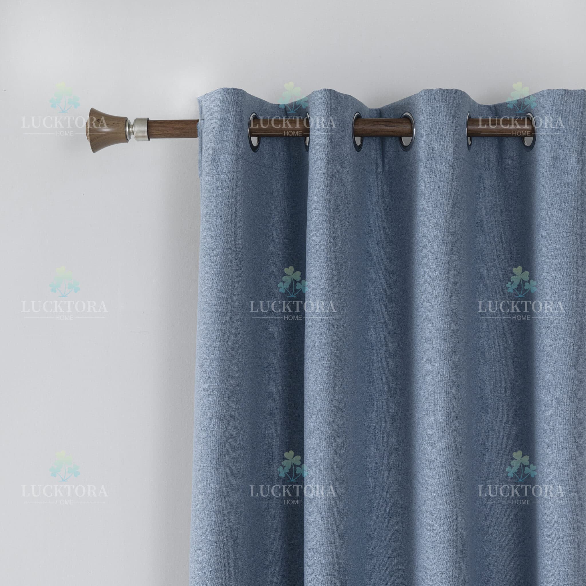 Κουρτίνα Έτοιμη Ραμμένη Με Κρίκους 270x265 Lucktora 6010-23 Blue