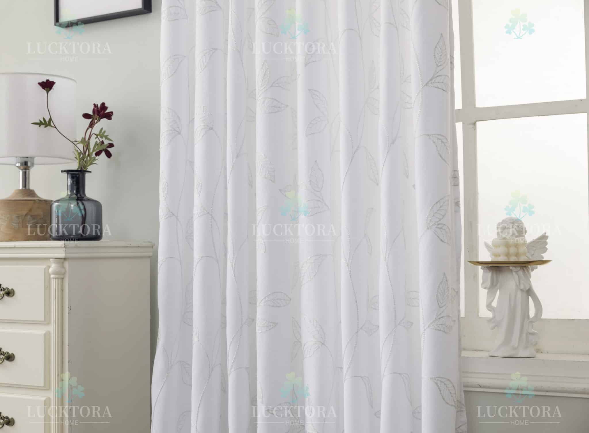 Κουρτίνα Έτοιμη Ραμμένη Με Τρέσσα 270x270 Lucktora 6020-2 White