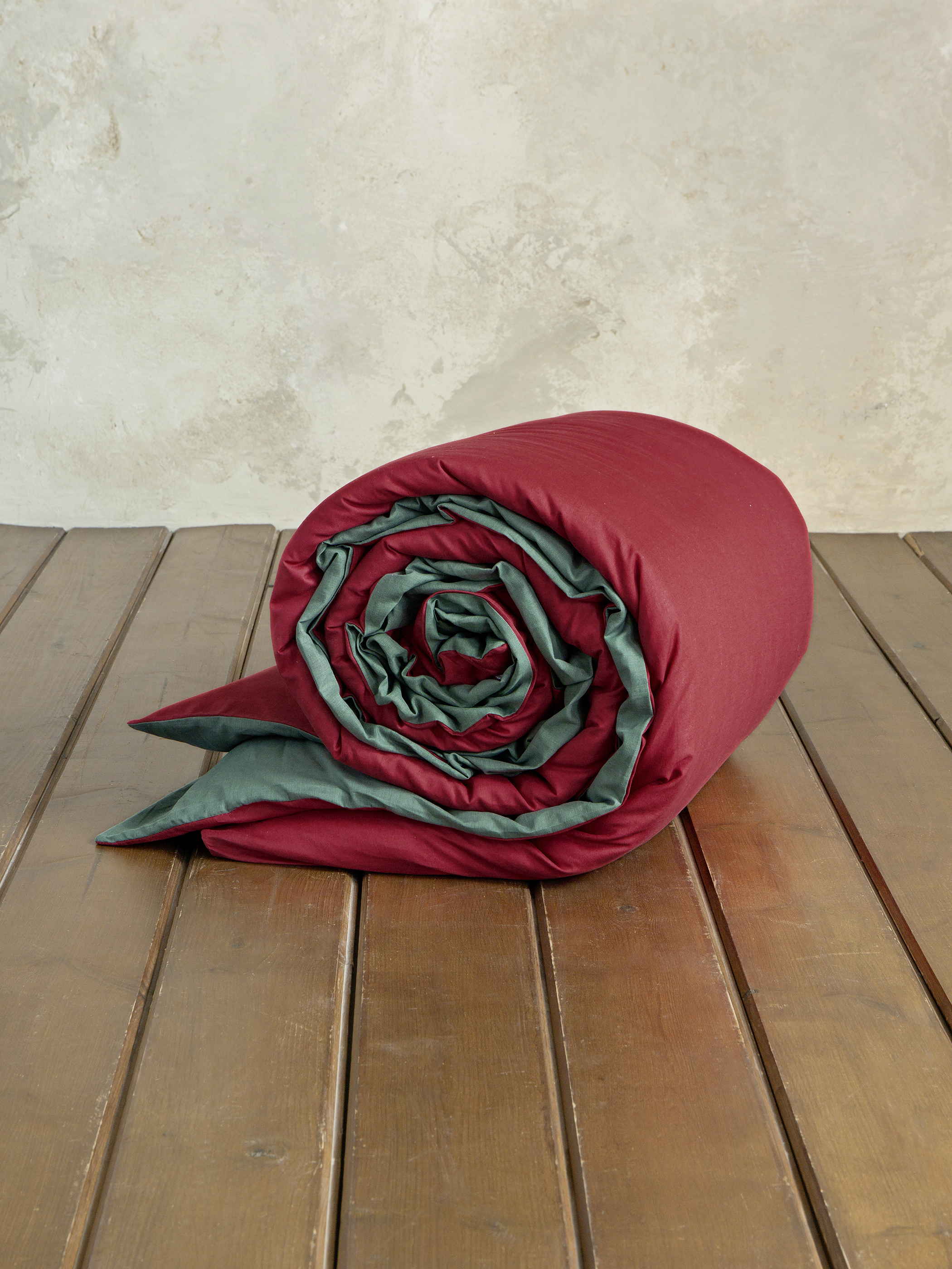 Παπλωματοθήκη Γίγας Colors - Absolute Red / Pine Green