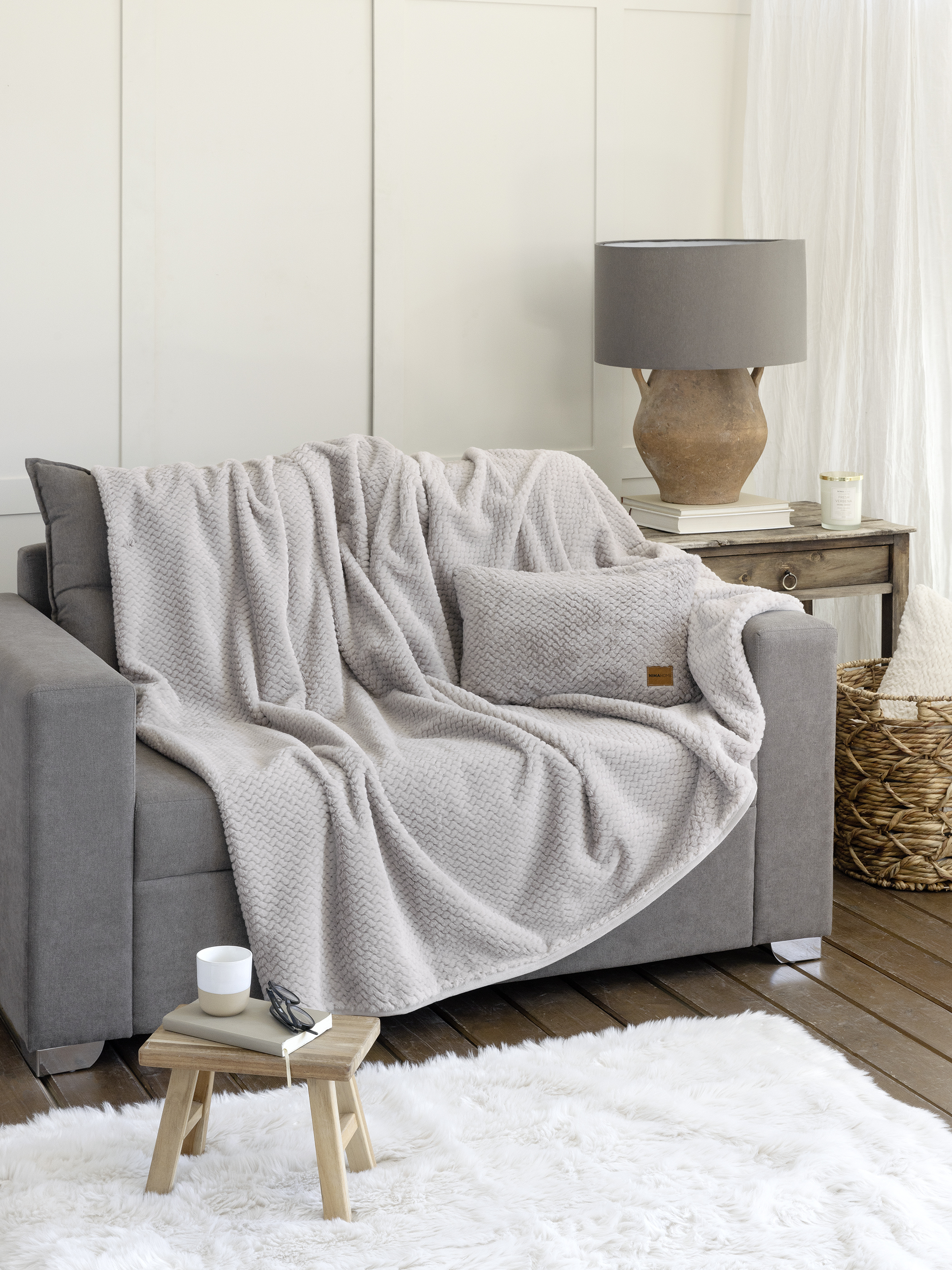 Ριχτάρι Αντιολισθητικό 180x300 - Snuggle Light Gray