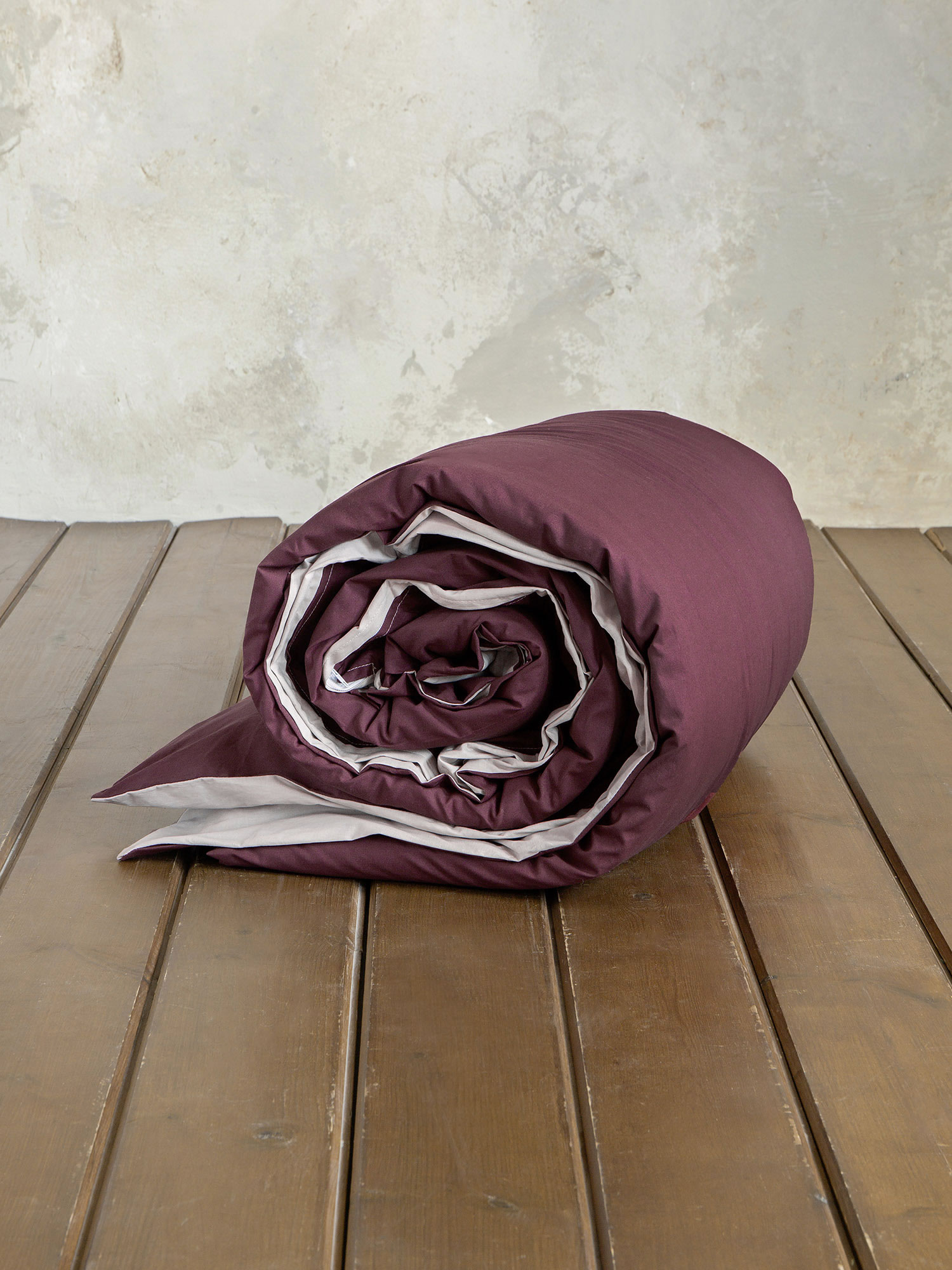 Παπλωματοθήκη Μονή Colors - Oat Beige / Deep Bordeaux