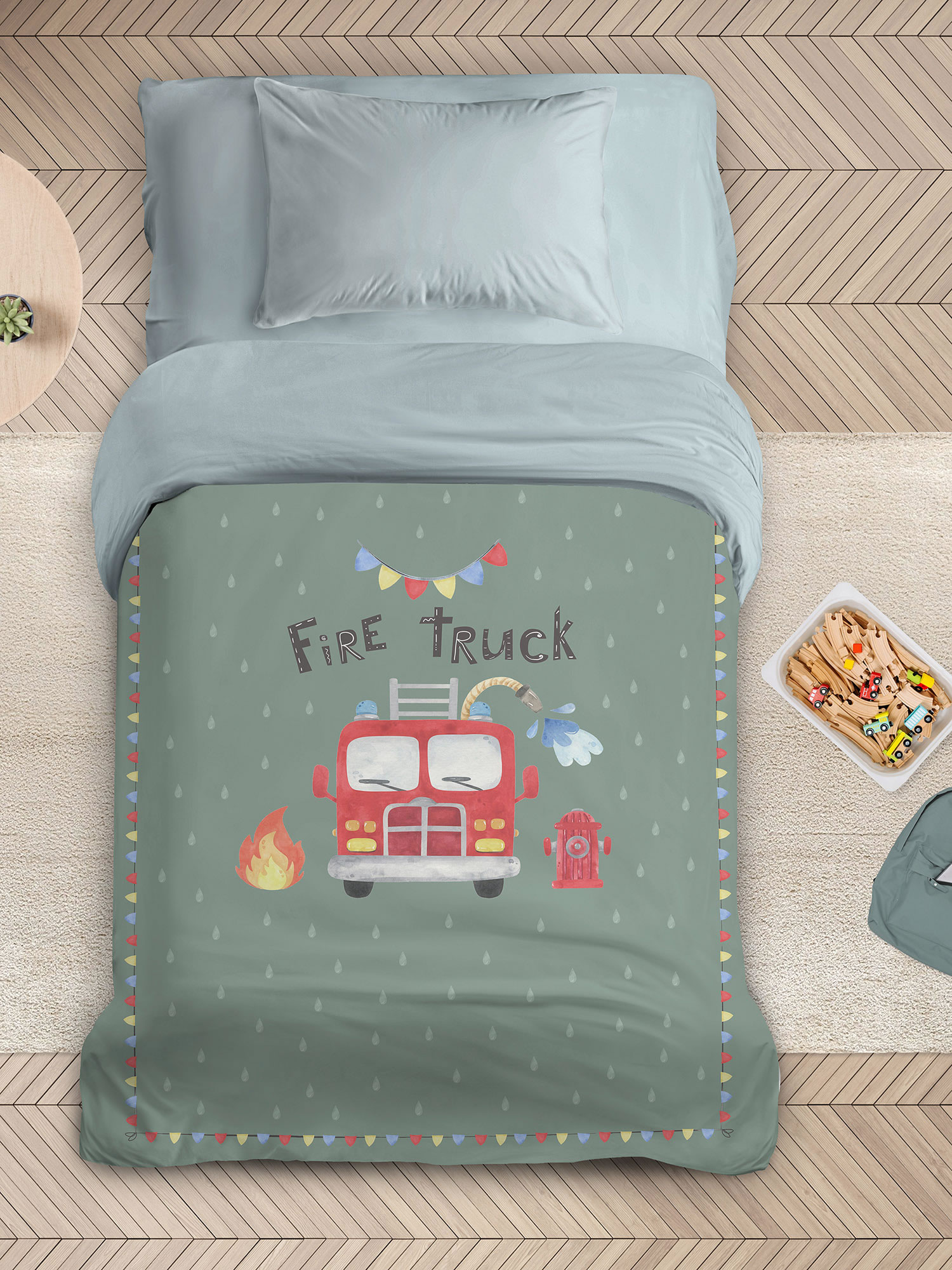 Πάπλωμα Μονό 160x240 - Fire Truck