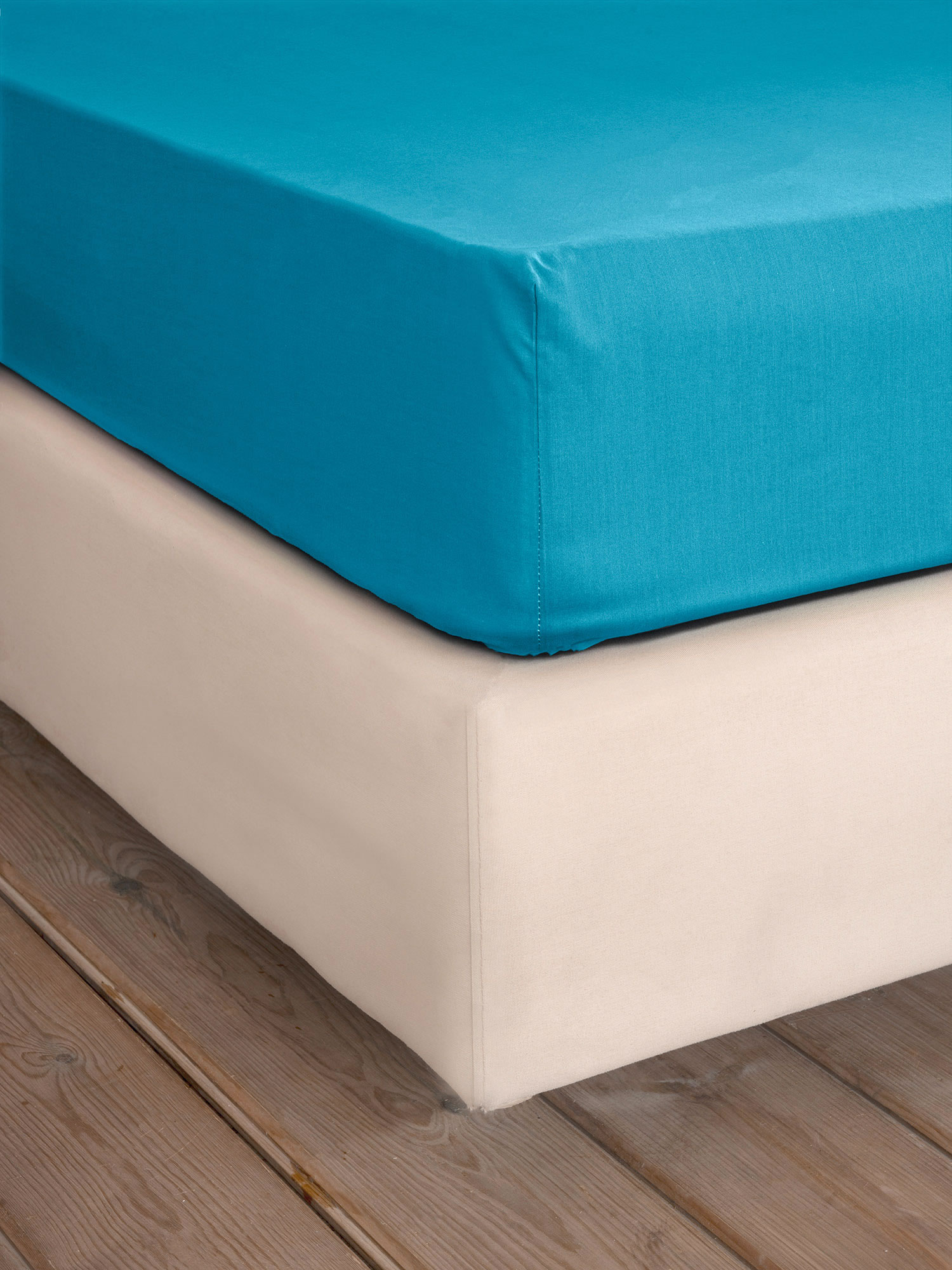 Σεντόνι Ημίδιπλο με Λάστιχο Unicolors - Petrol Blue