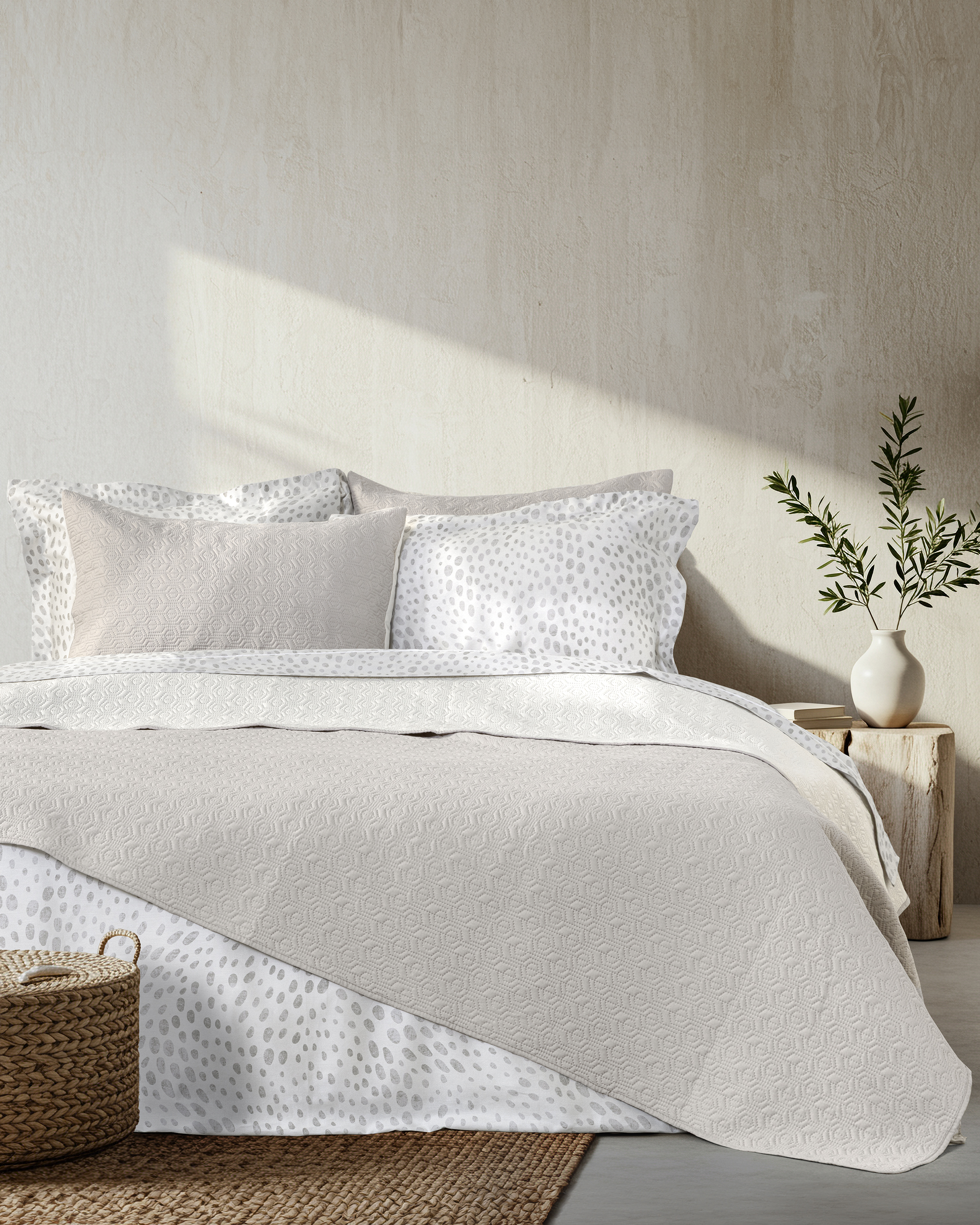 Κουβερλί Υπέρδιπλο 220x240 - Orion Sand Beige / Light Beige