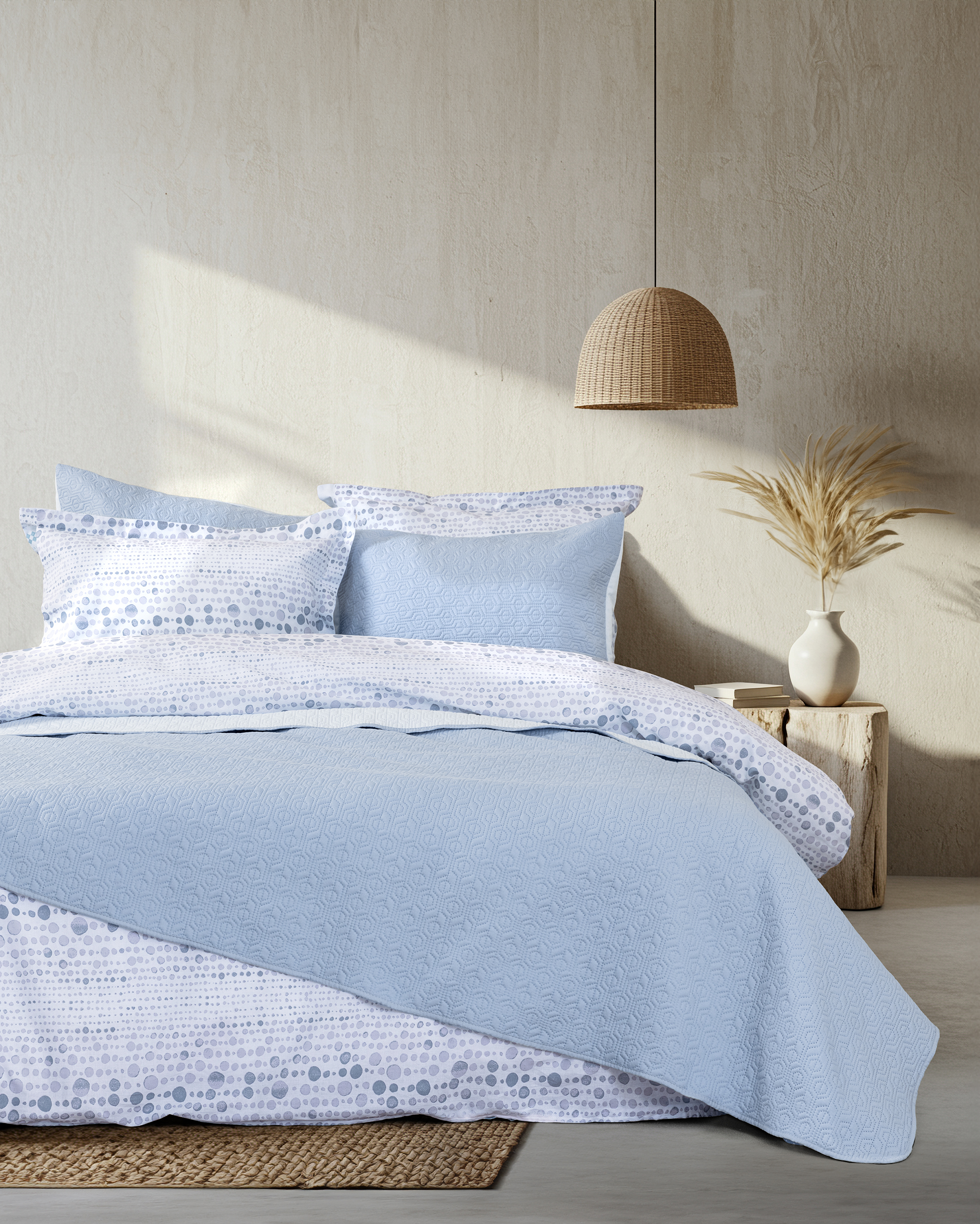 Κουβερλί Υπέρδιπλο 220x240 - Orion Sky Blue / Light Blue