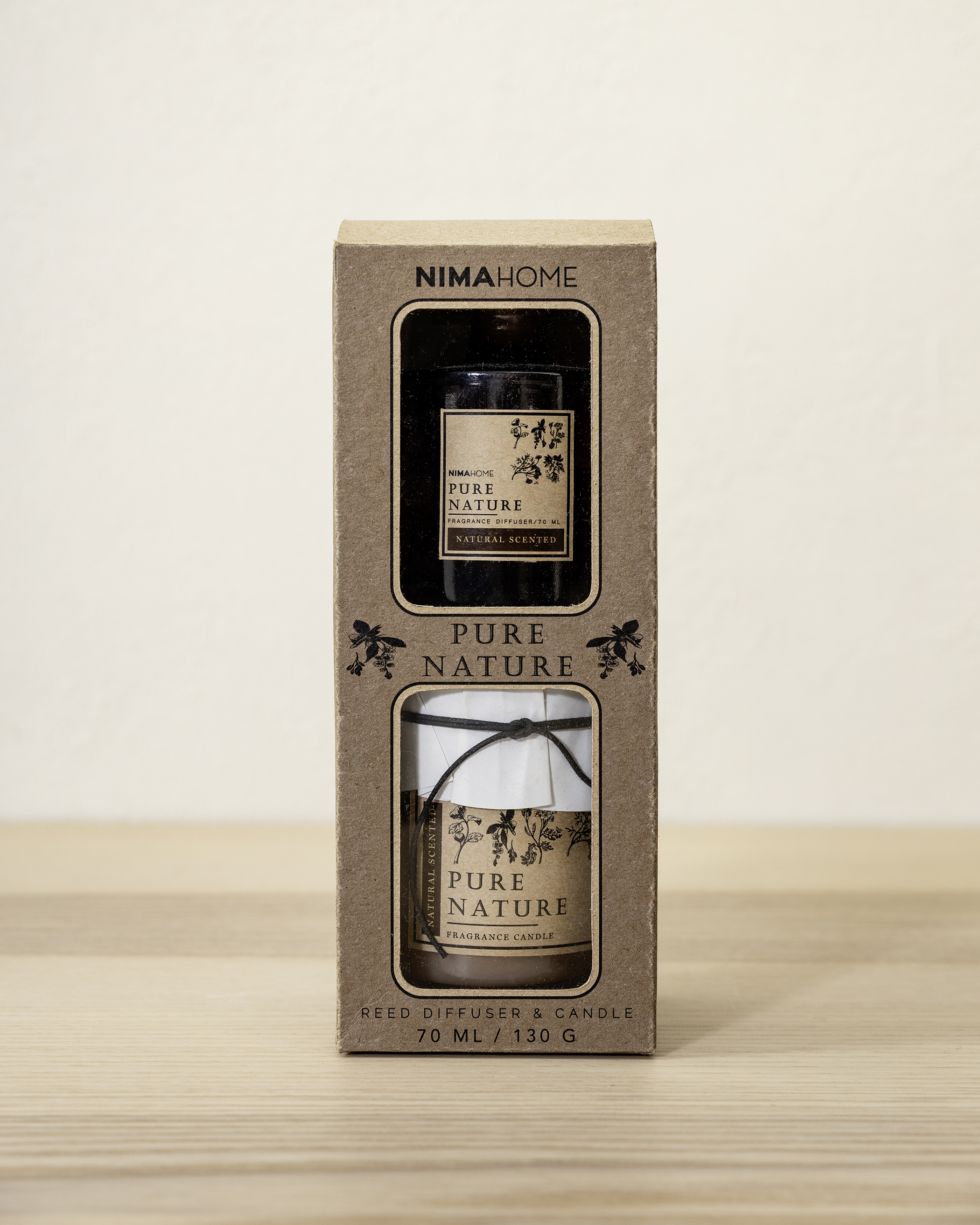 Σετ Αρωματικό Χώρου με Στικ 100ml & Αρωματικό Κερί 130gr - Pure Nature