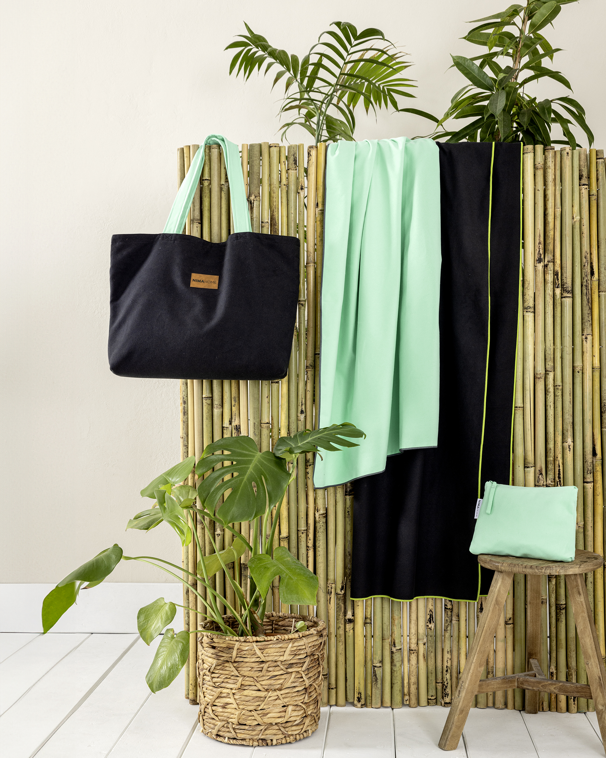 Τσάντα Θαλάσσης 37x54 - Riva Black / Emerald