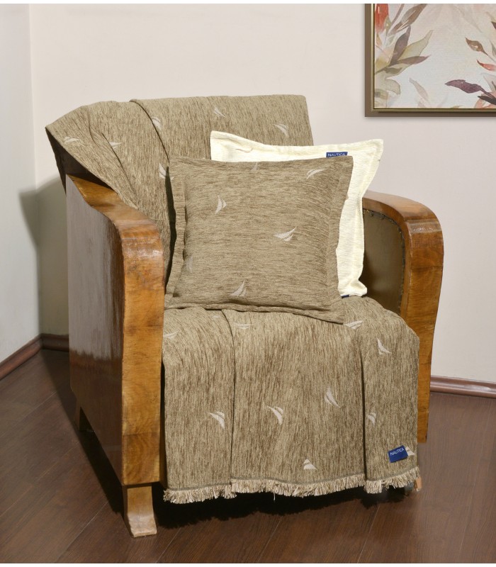 Nautica Des 1004  Ριχτάρι Διθέσιο 180χ250 Σενίλ Μπεζ Logo