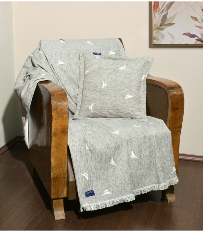 Nautica Des 1005 Ριχτάρι Μονοθέσιο 170χ180 Σενίλ Γκρι Logo