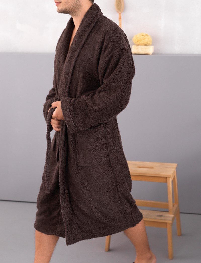 Μπουρνούζι Σετ Με Παντόφλες Palamaiki Bathrobe Collection Pearl Black Olive