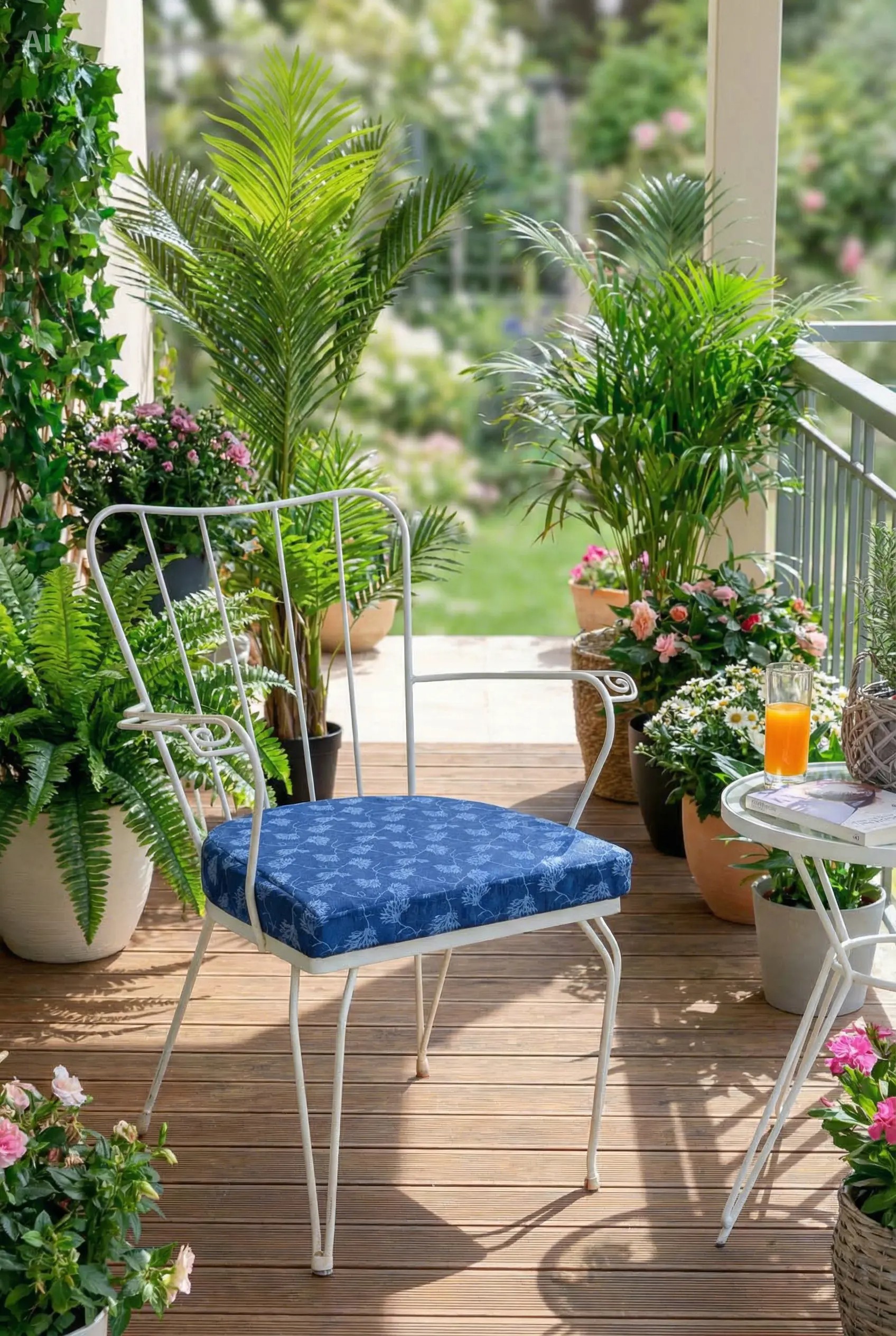 Μαξιλάρι Κάθισμα Φέρ-Φορζέ 44x45x5 Πέταλο Περικοκλάδα