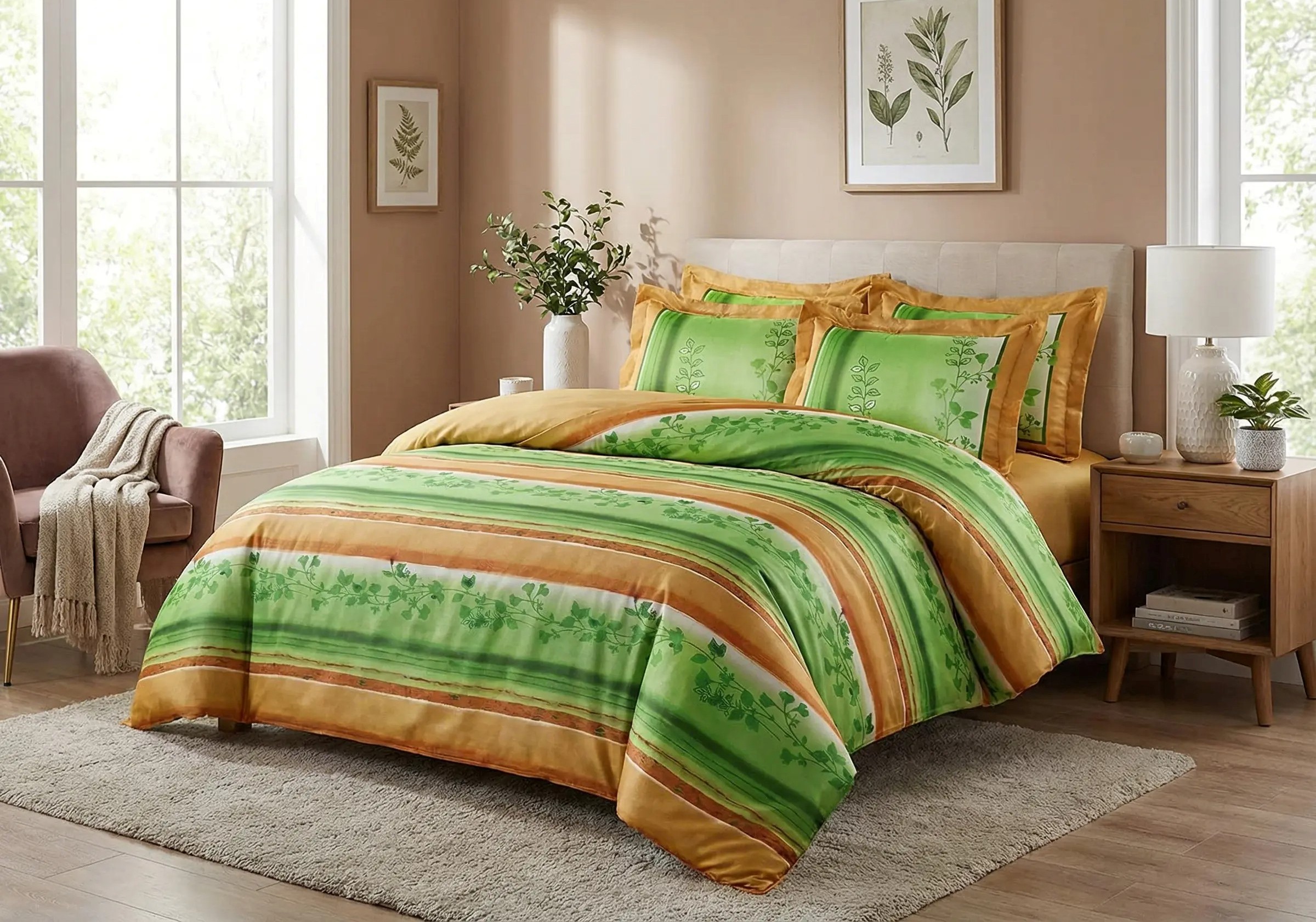 Πάπλωμα (Σετ) Υπέρδιπλο 220x240 NIMA Satin Cotton Rotary 653-1