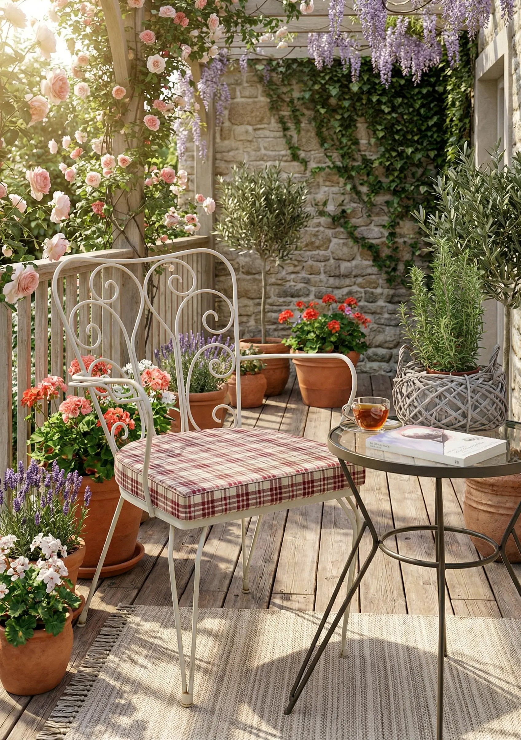 Μαξιλάρι Κάθισμα Φέρ-Φορζέ 44x45x5 Πέταλο Καρώ Κόκκινο