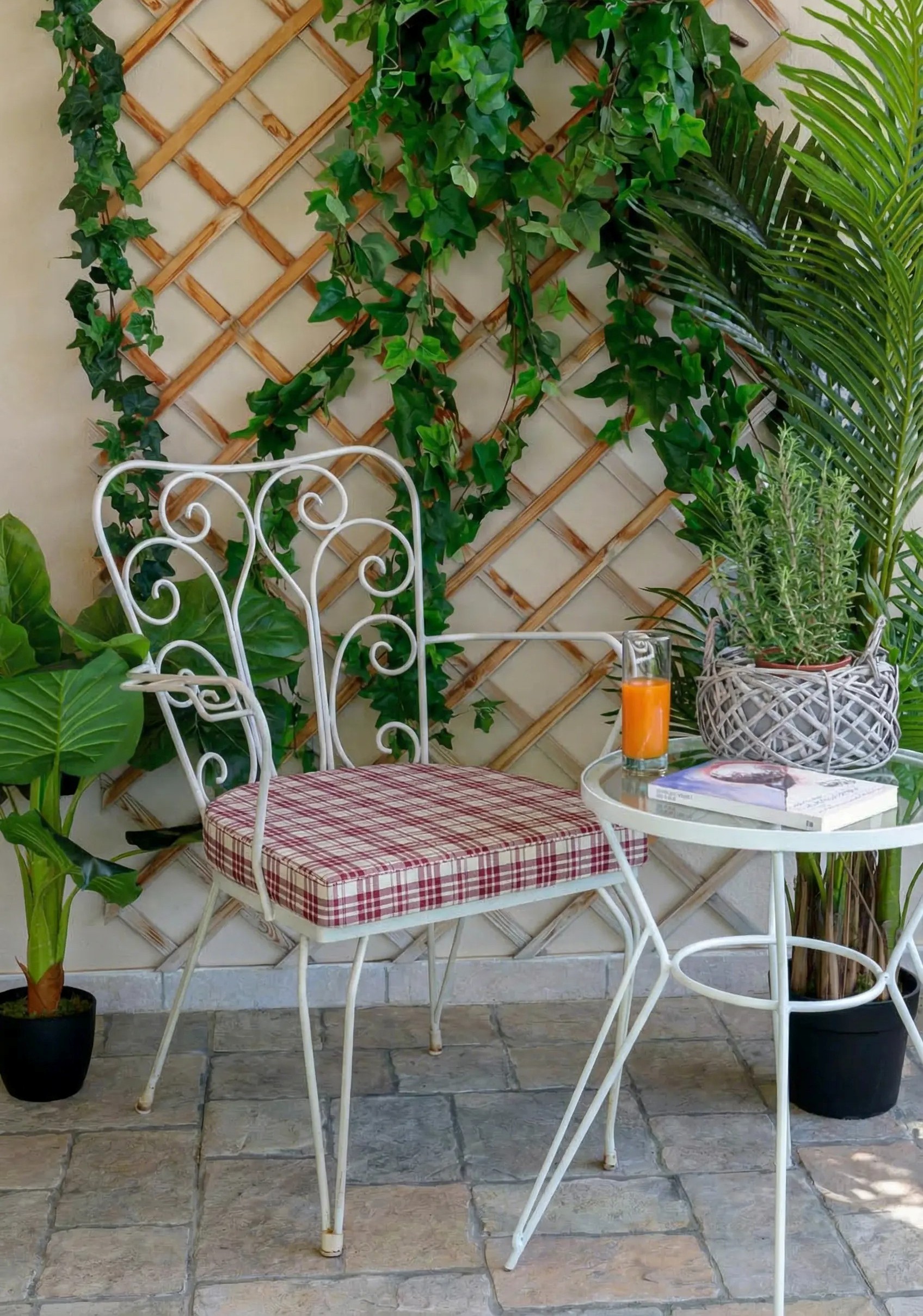 Μαξιλάρι Κάθισμα Φέρ-Φορζέ 44x45x6 Πέταλο Καρώ Κόκκινο