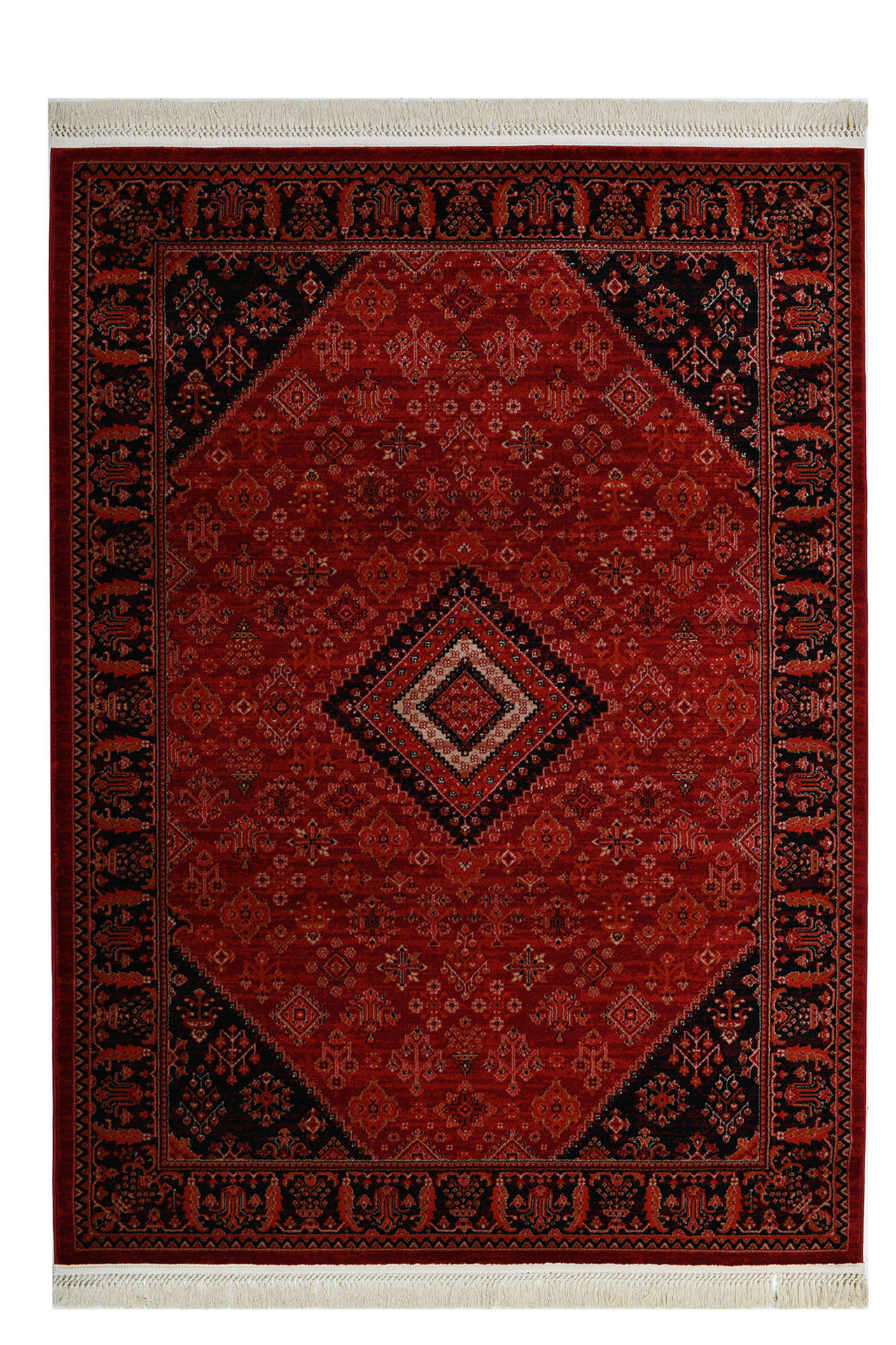 κλασικό χαλί afgan 306a d.red black royal carpet - 67 x 500 cm