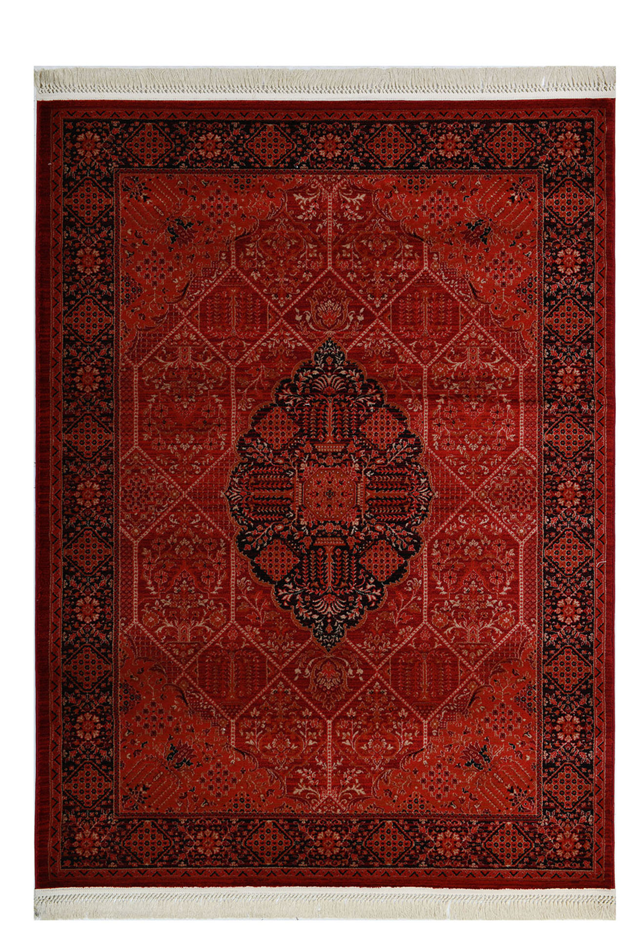 κλασικό χαλί afgan 316a d.red black royal carpet - 200 x 290 cm