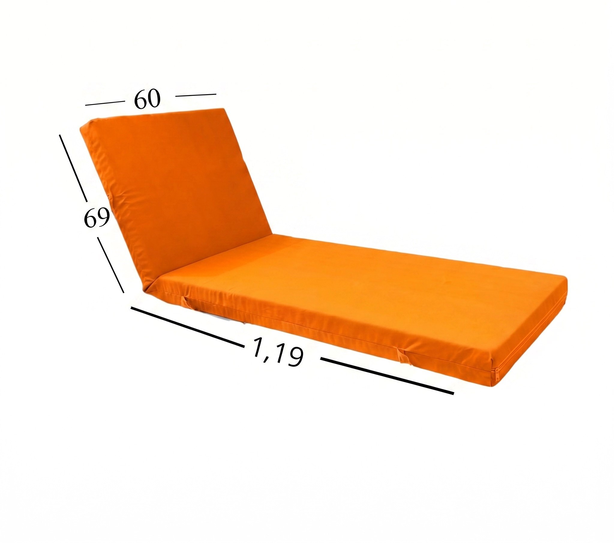 Μαξιλάρι Ξαπλώστρας Με Ύφασμάτινο Μουσαμά Αδιάβροχο 60x188x6 Αφρολέξ 40s Politishome 17 Κροκί