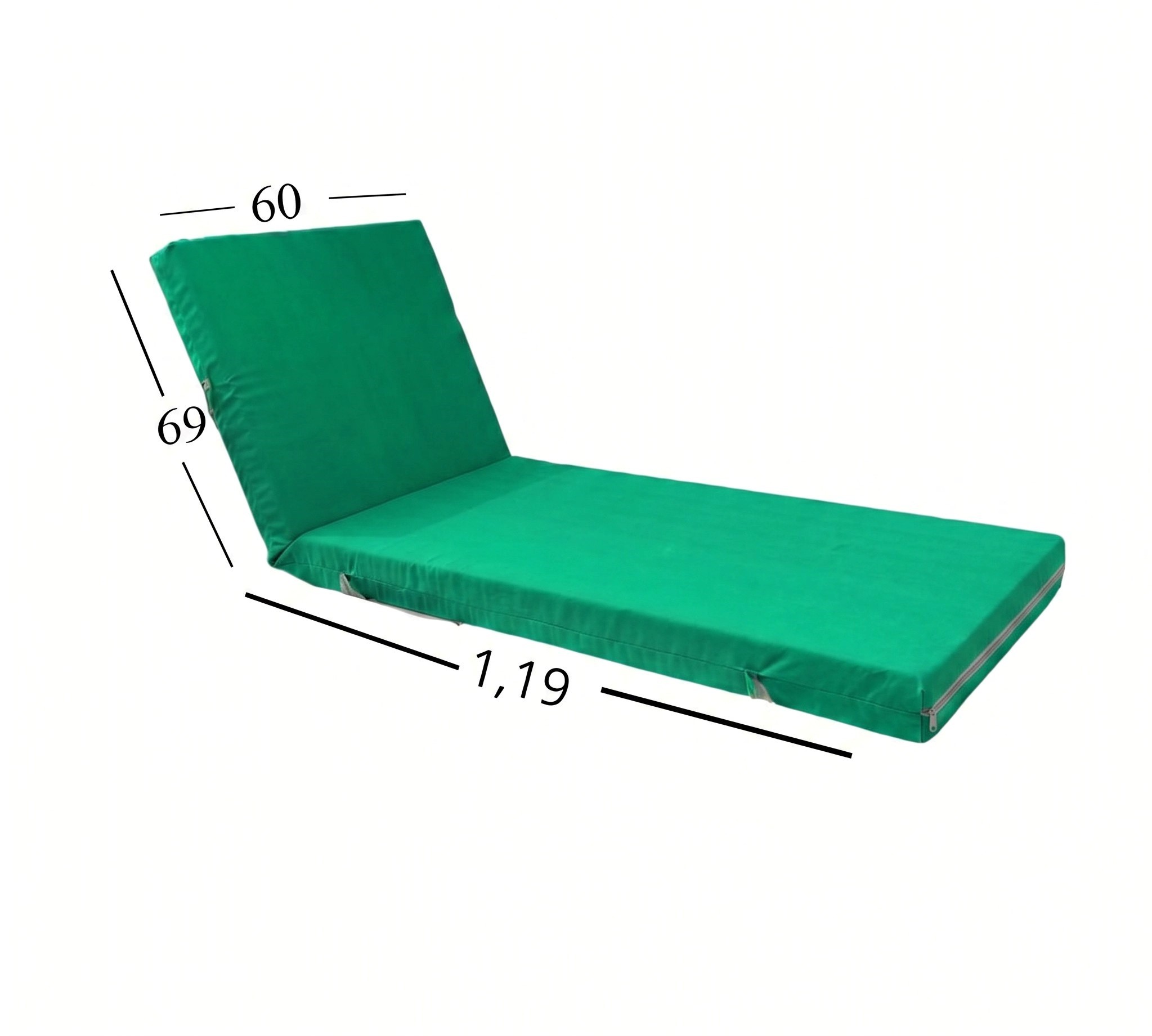 Μαξιλάρι Ξαπλώστρας Με Ύφασμάτινο Μουσαμά Αδιάβροχο 60x188x6 Αφρολέξ 40s Politishome 23 Βεραμάν