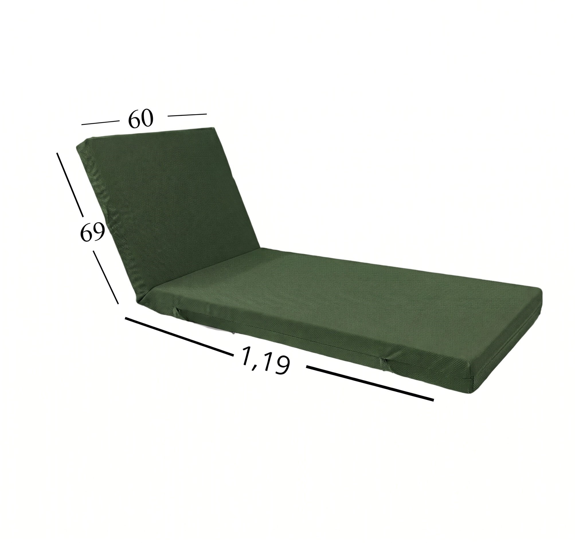 Μαξιλάρι Ξαπλώστρας Με Ύφασμάτινο Μουσαμά Αδιάβροχο 60x188x6 Αφρολέξ 40s Politishome 09 Λαδί