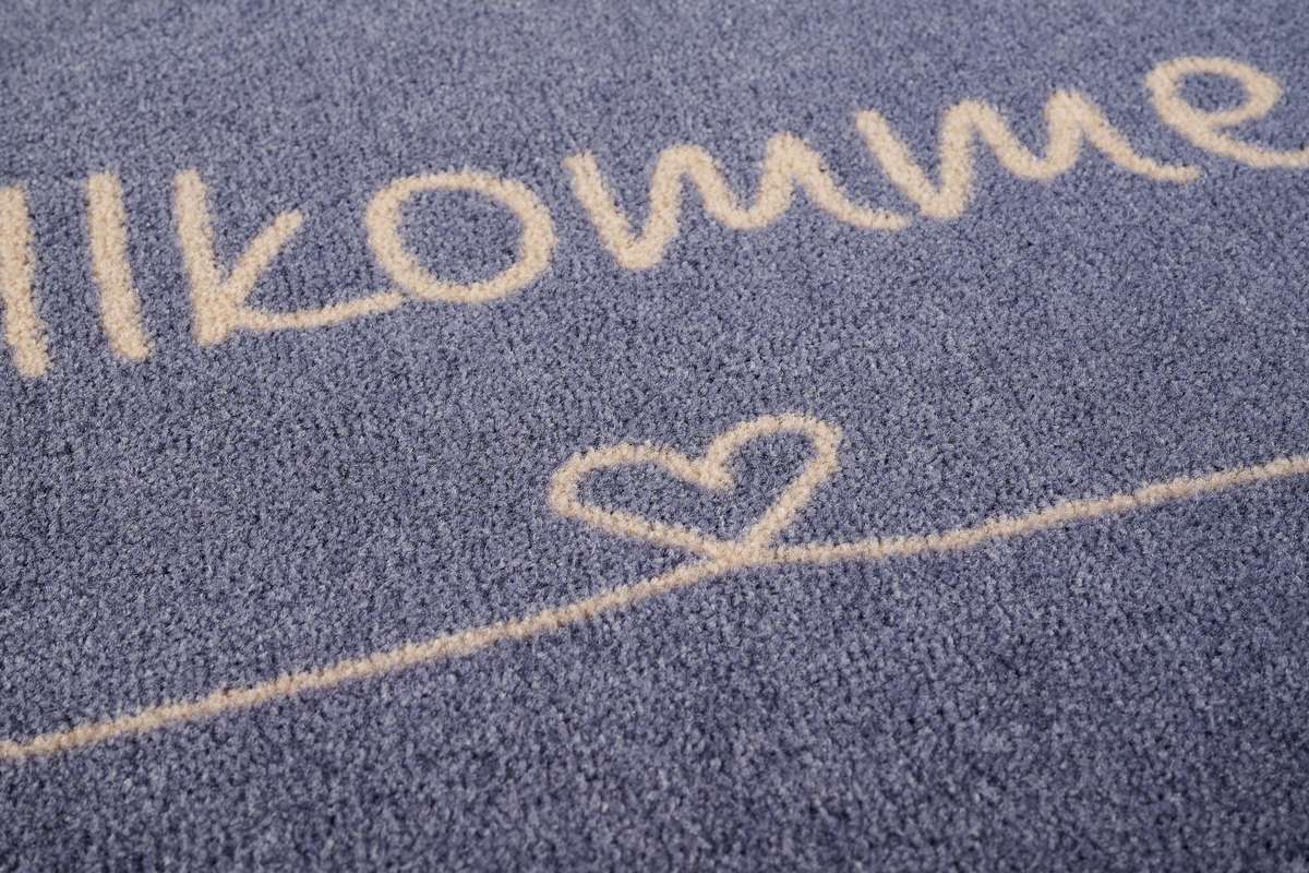 Sdim Πατάκι Εισόδου Μοκέτα με Αντιολισθητικό Υπόστρωμα Ambiance 814 Willkommen Herz Grau 50x75εκ. Πάχους 8mm